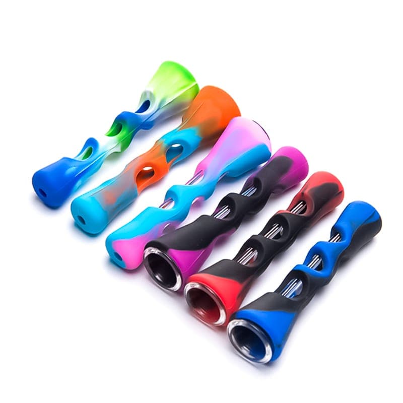 Pipa de Silicona con Tubo de Vidrio Interior — ZigZaBoo Chile