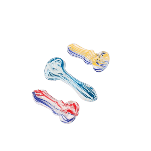 Pipa Artesanal de Borosilicato Sin Carburador Diseño Tricolor — ZigZaBoo Chile