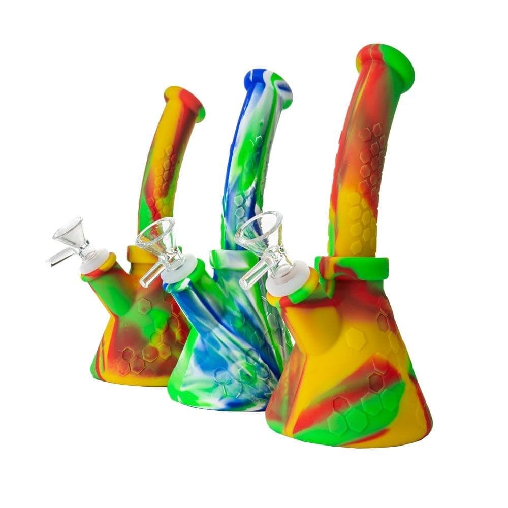 Bong de Silicona Relieve Panal 22cm — ZigZaBoo Chile
