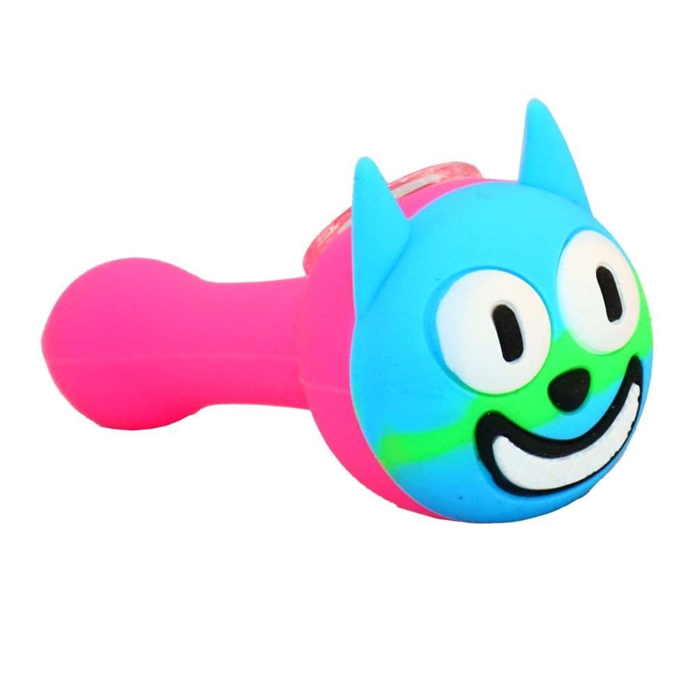 Pipa Gato Sonriente de Silicona 13cm con Quemador — ZigZaBoo Chile