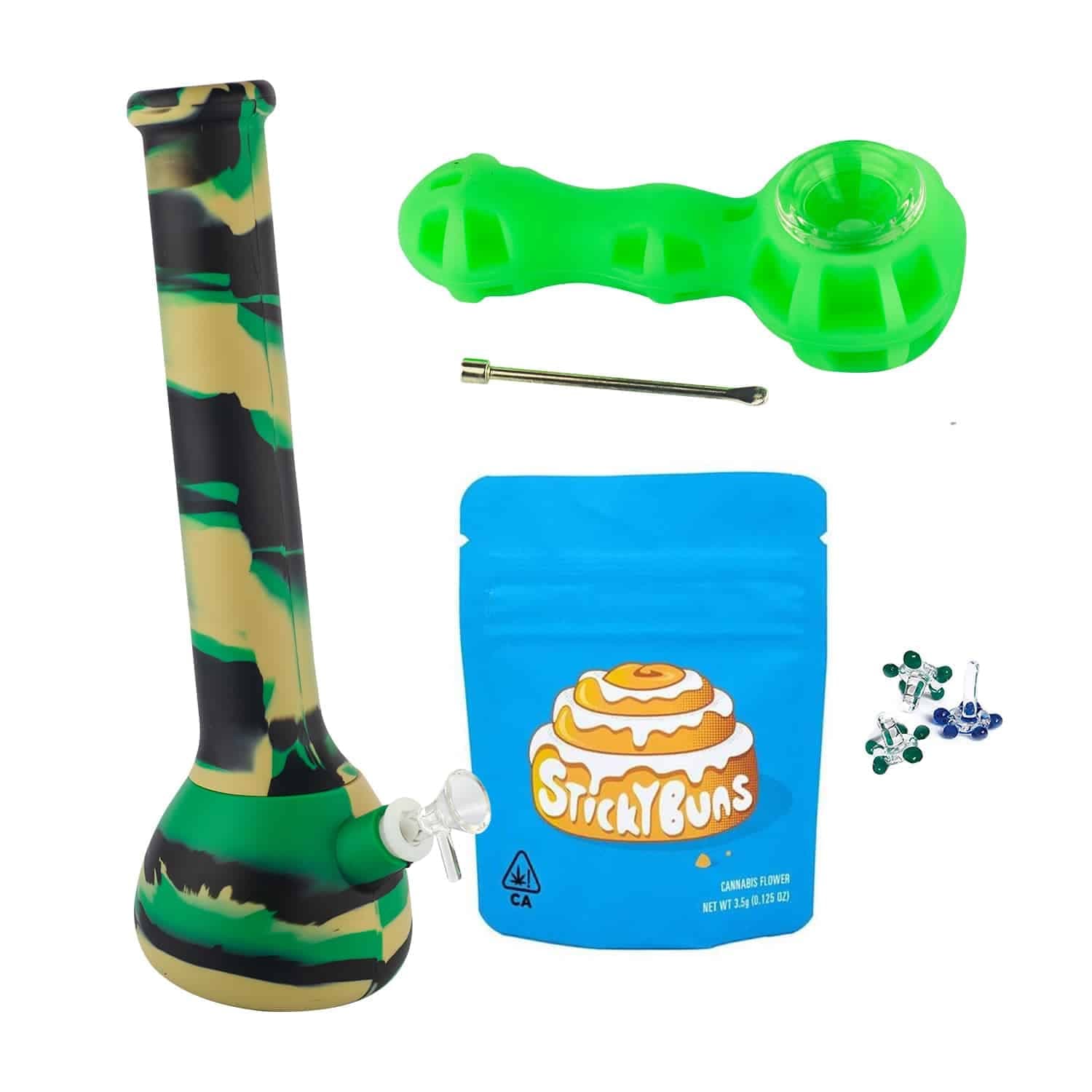 PROMO Bong De Silicona Inclinado + pipa Y Regalos — ZigZaBoo Chile