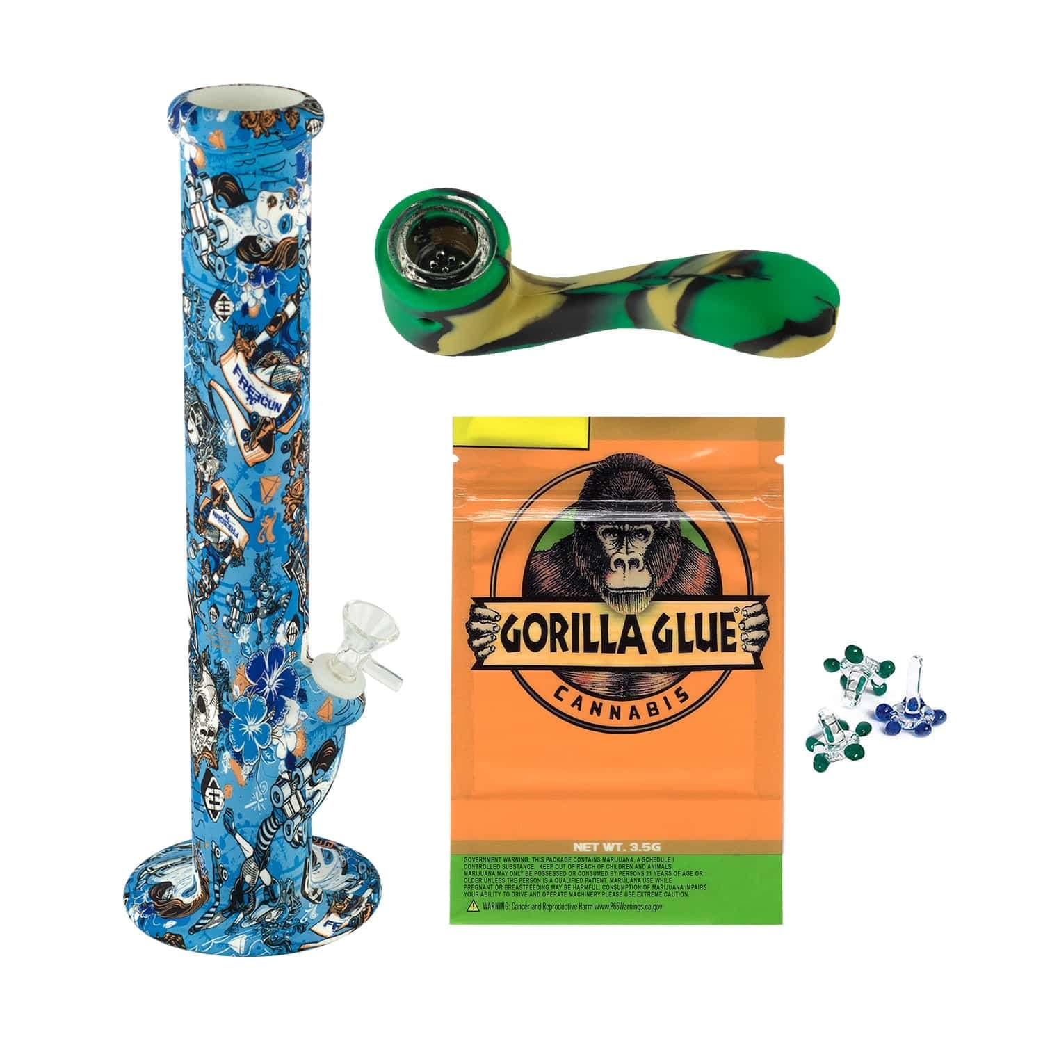 KIT Bong Silicona + Pipa Y Accesorios De Regalo — ZigZaBoo Chile