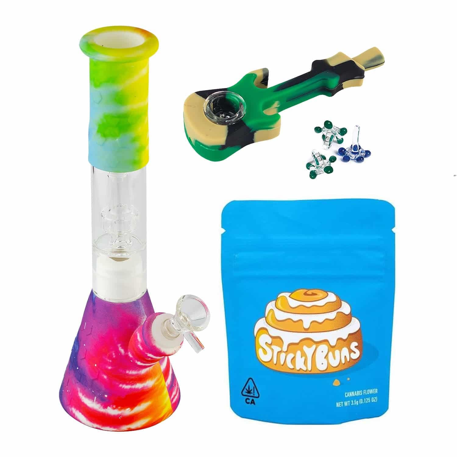 KIT Bong Con Percolador De Vidrio + Pipa Y Regalos — ZigZaBoo Chile